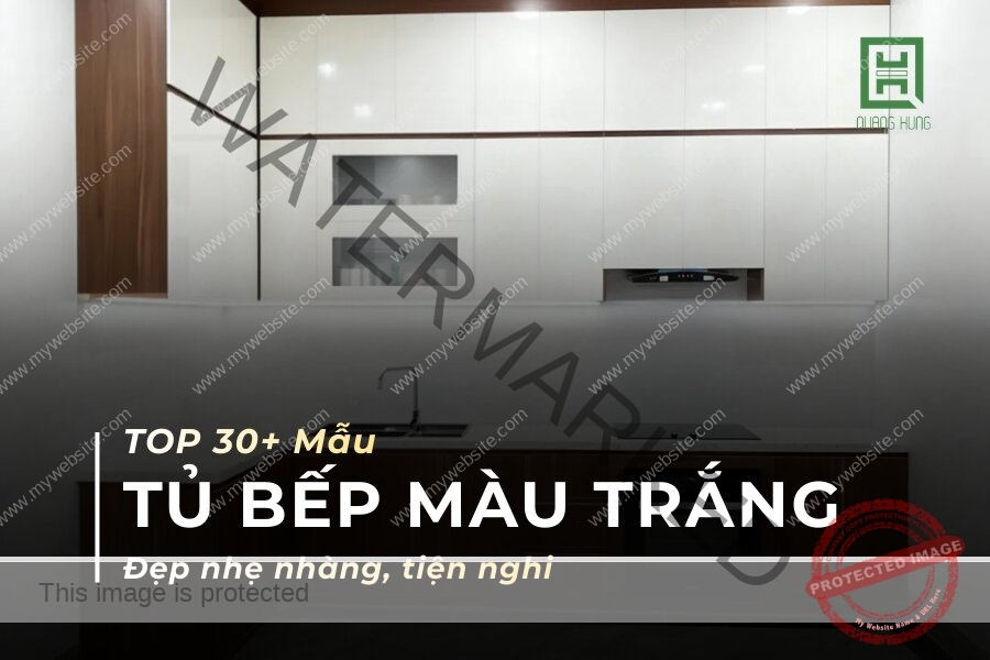 Tủ bếp màu trắng
