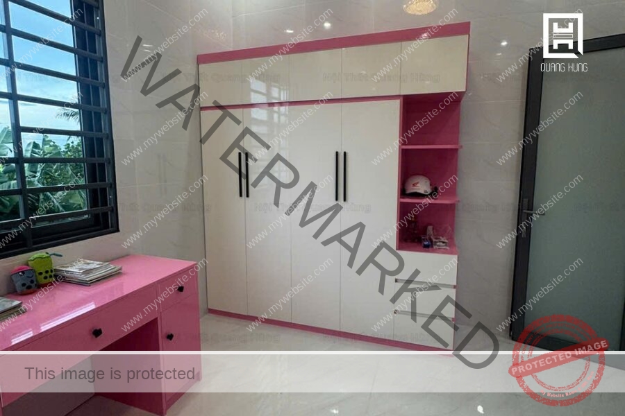 Mẫu tủ quần áo cánh mở truyền thống cho bé