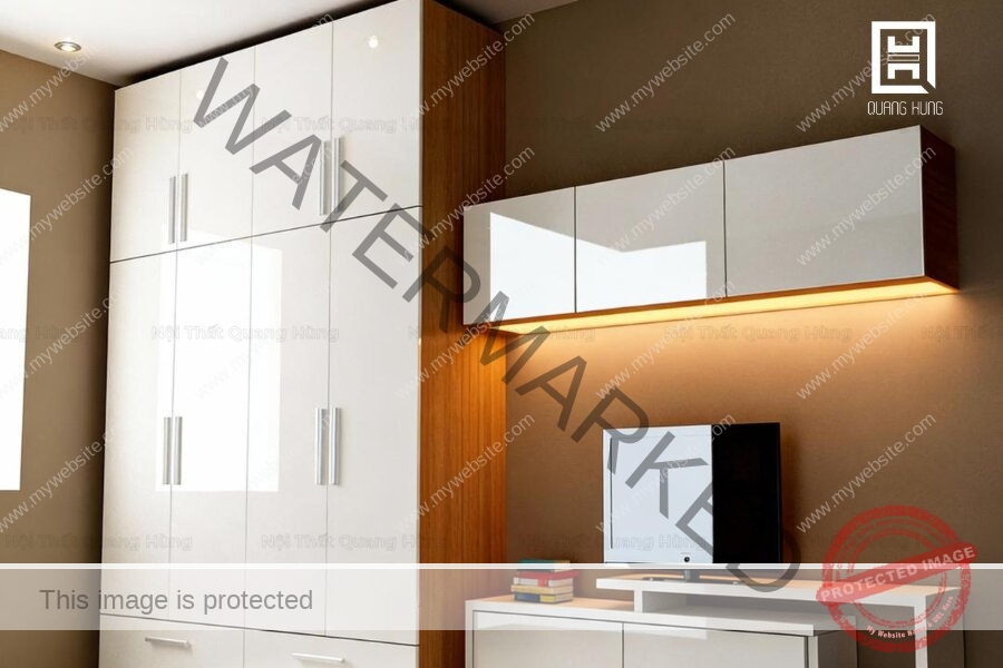 Tủ quần áo kịch trần nhiều cánh phủ Acrylic