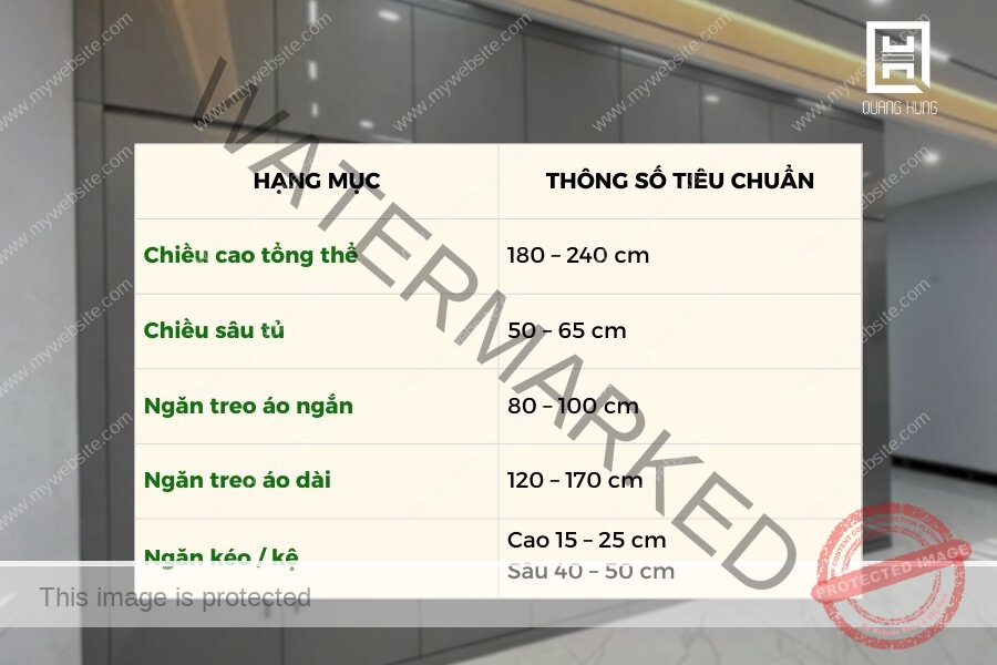 Kích thước tủ quần áo nhựa tiêu chuẩn
