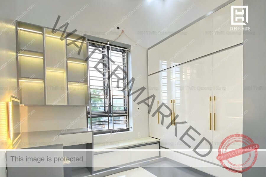 Tủ quần áo kịch trần đồng bộ với nội thất phòng ngủ