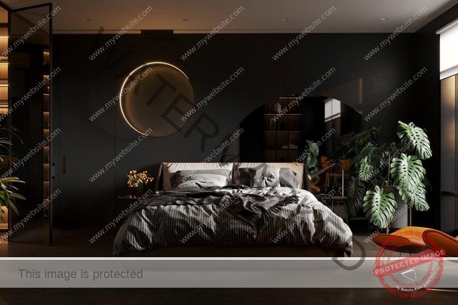 Phòng khách màu đen sang trọng