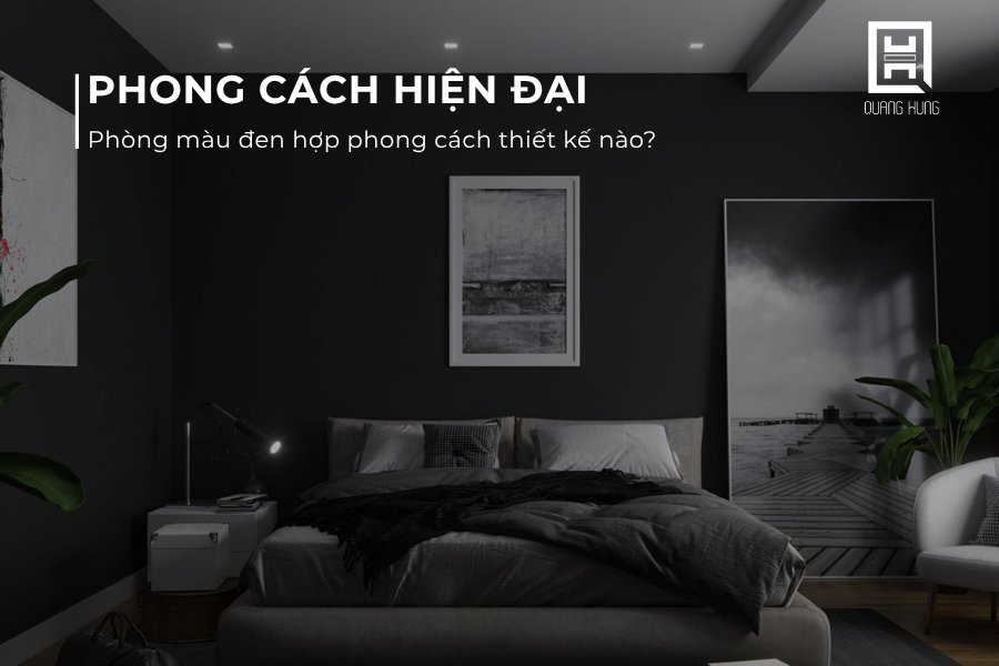 Phòng màu đen hợp với phong cách hiện đại