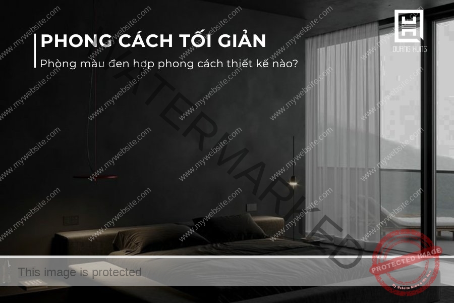 Phòng màu đen phong cách tối giản