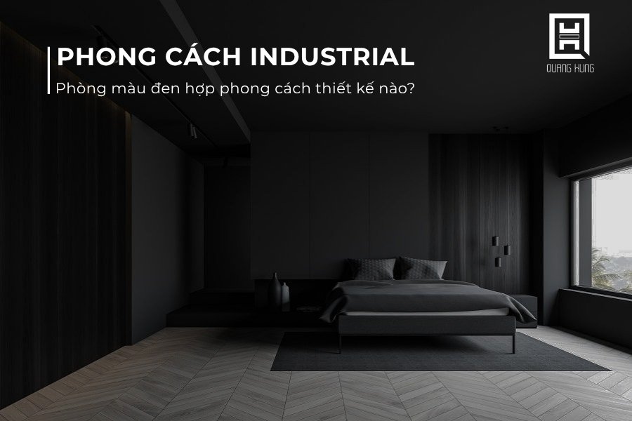 Phòng màu đen phong cách công nghiệp