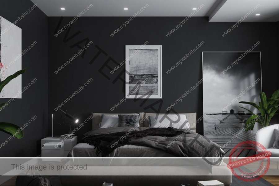 Phòng ngủ màu đen hiện đại tiện nghi