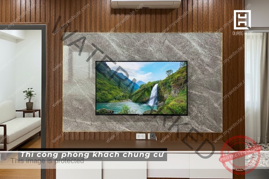 Thi công phòng khách chung cư