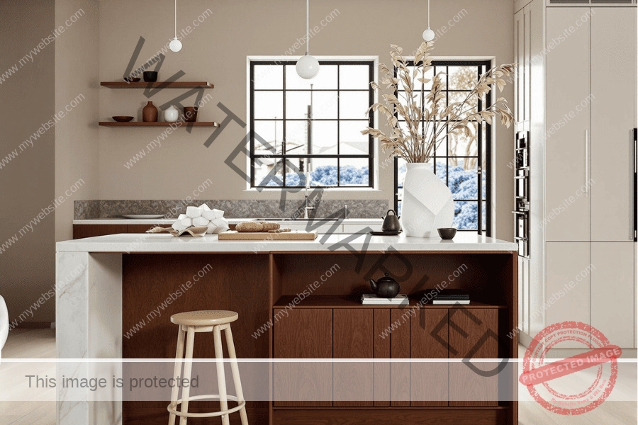Mẫu tủ bếp nhỏ, gọn không có tủ trên cho nhà cấp 4