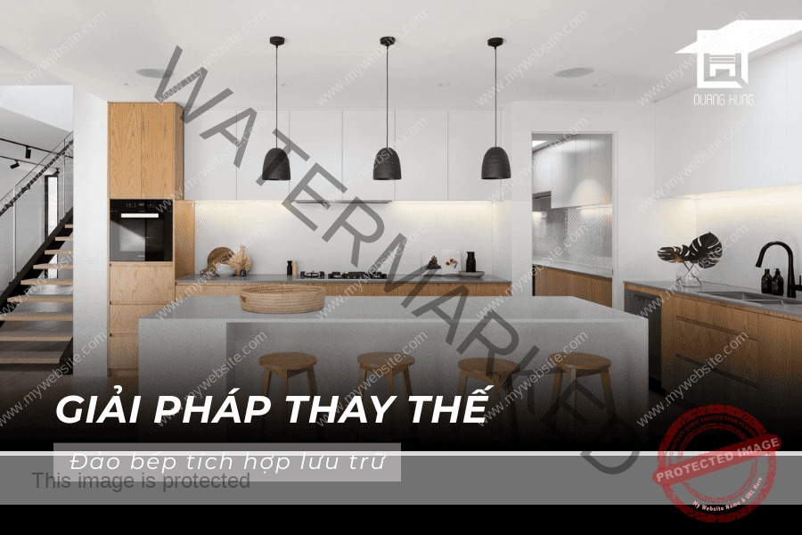 Đảo bếp tích hợp lưu trữ