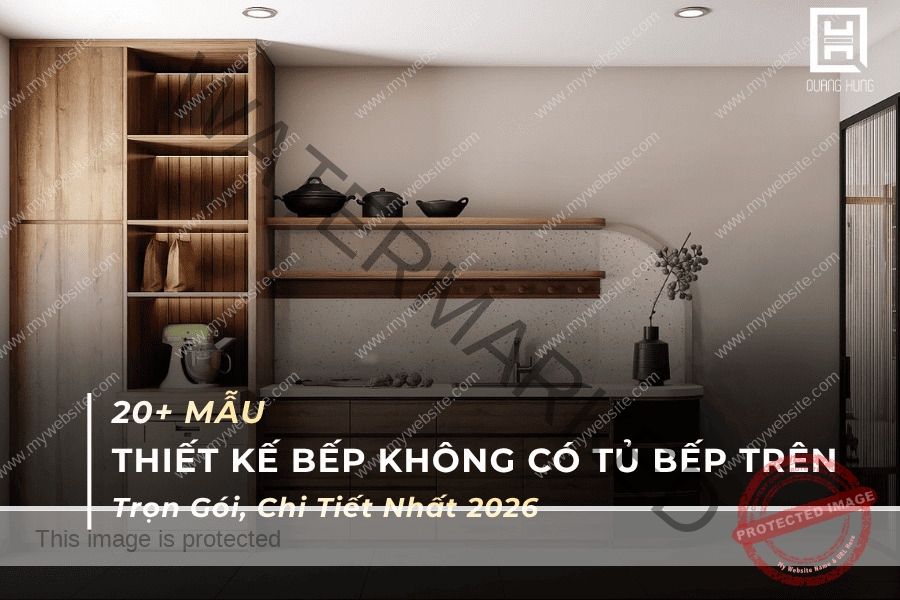 Thiết kế bếp không có tủ bếp trên