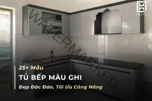 Tủ bếp màu ghi