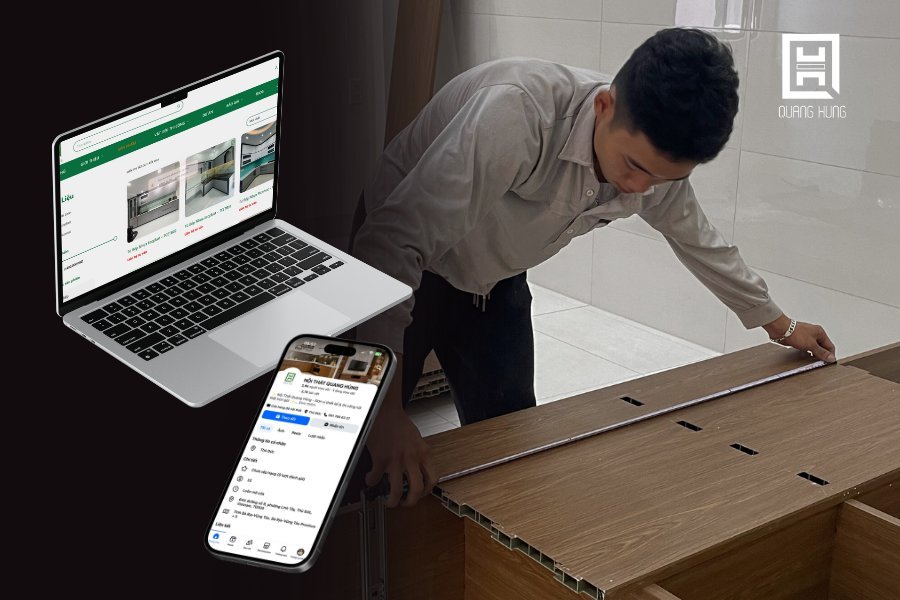 Đơn vị thiết kế - thi công tủ bếp màu ghi đẹp, uy tín