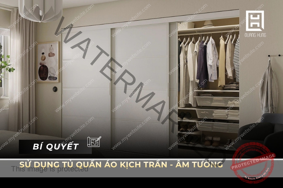 Hệ tủ áo kịch trần “giấu tường”