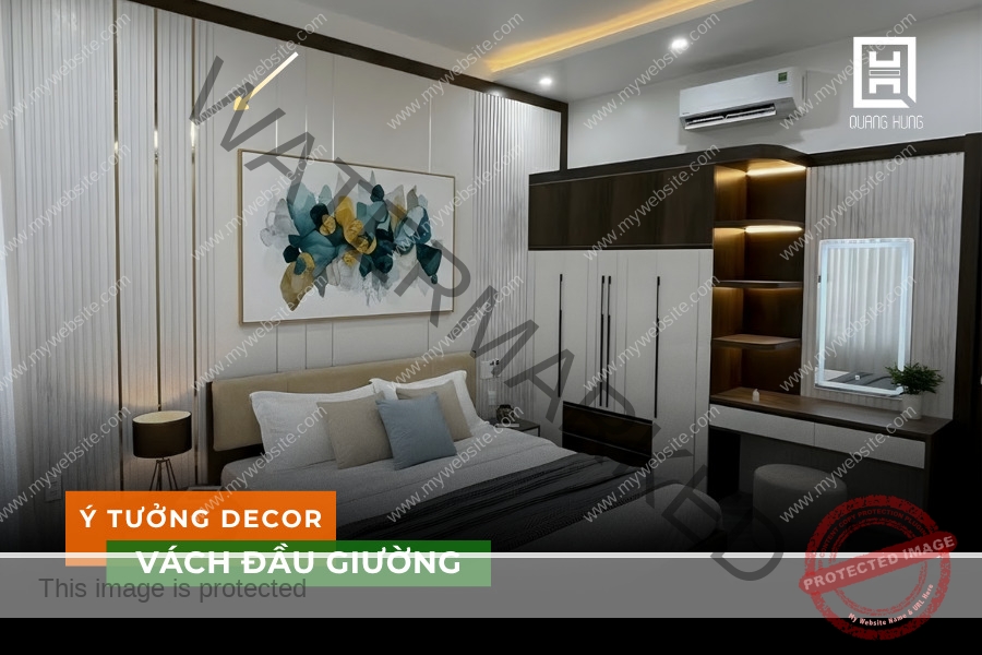 Tạo điểm nhấn bằng vách đầu giường