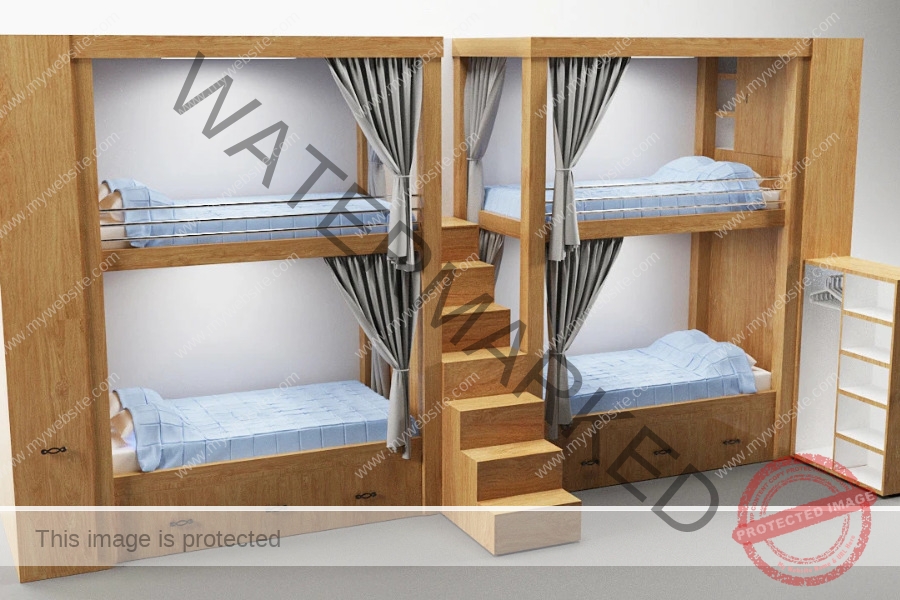 Mẫu giường tầng cho 4 người nằm làm từ nhựa Ecoplast chắc chắn