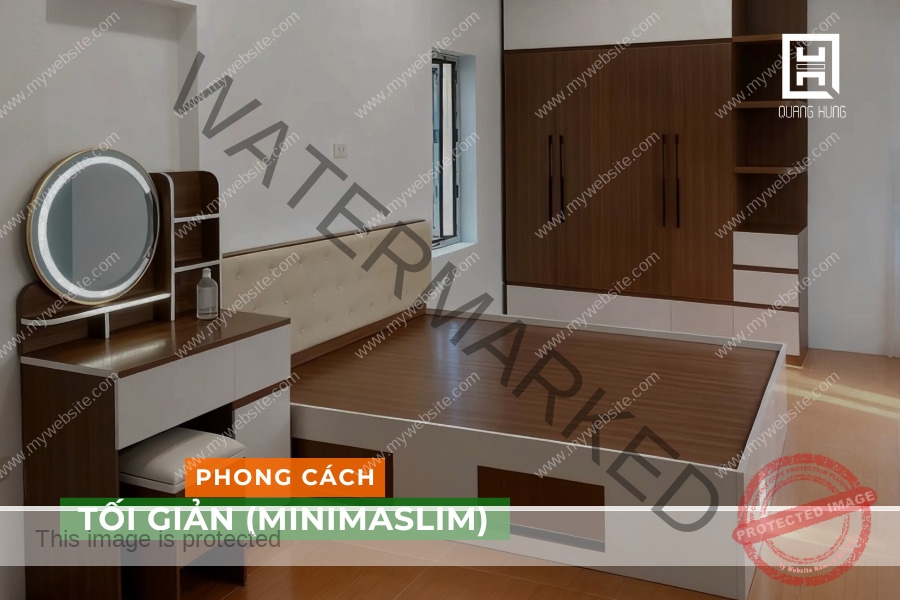 Nội thất phòng ngủ master phong cách tối giản
