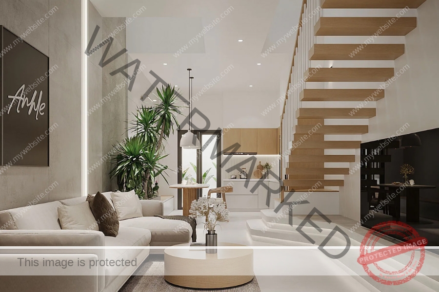 Mẫu phòng khách nhà ống đẹp đơn giản với nội thất hiện đại