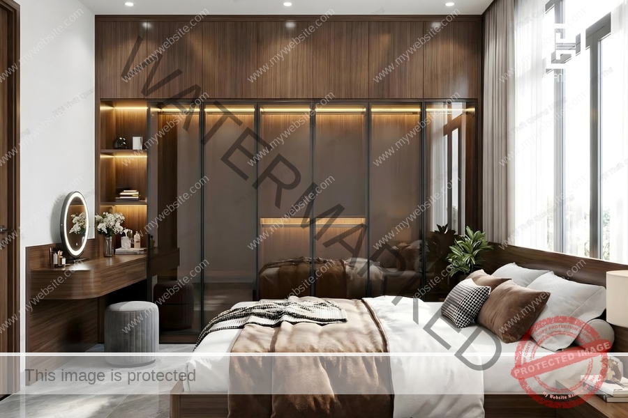 Thiết kế nội thất phòng ngủ 11m2 chất liệu nhựa Ecoplast