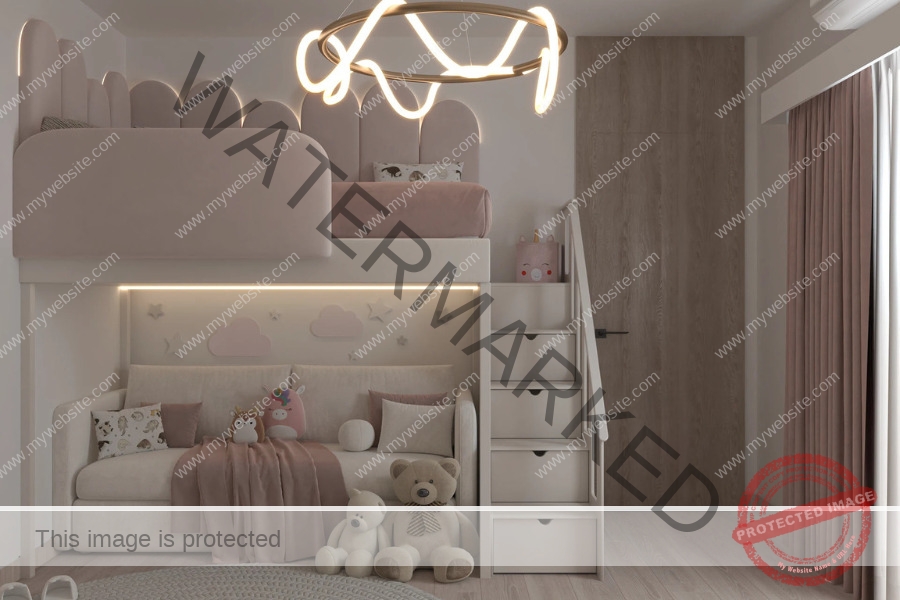 Mẫu phòng ngủ cho bé gái 13 tuổi có giường tầng
