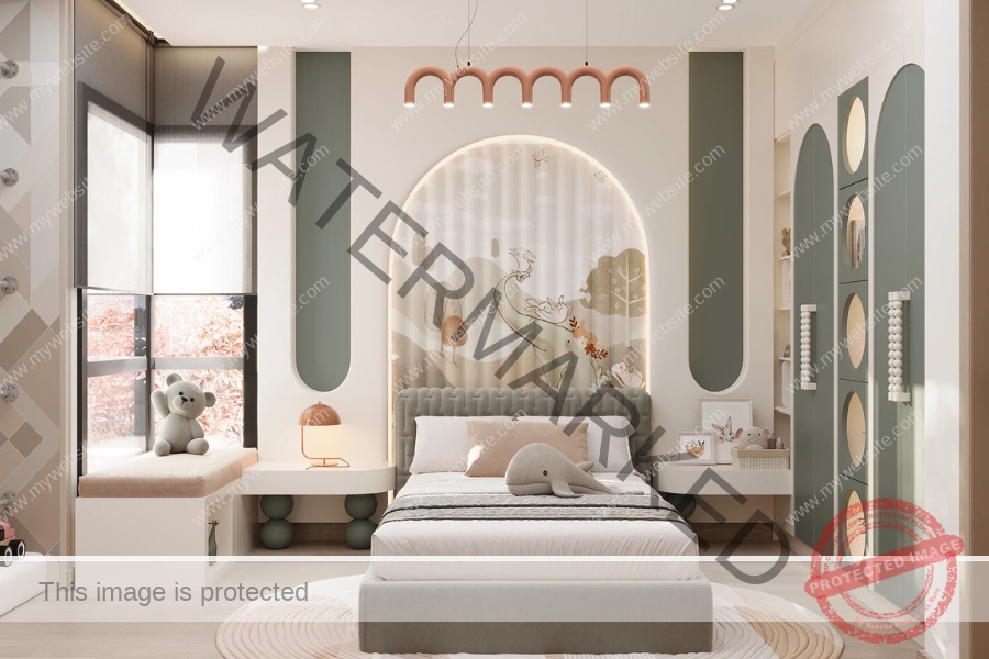 Mẫu phòng ngủ cho bé gái 13 tuổi rộng 25m2