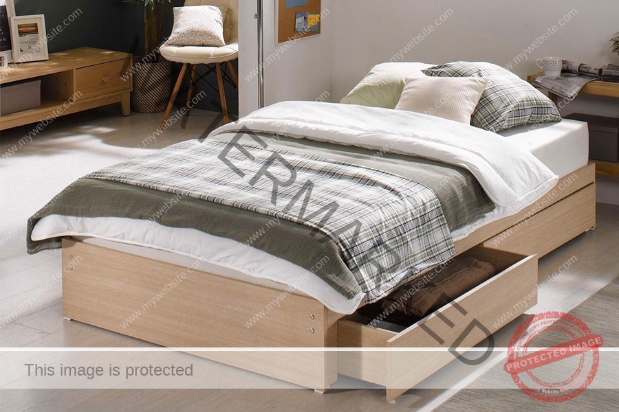 Phòng ngủ giường bệt tích hợp ngăn kéo