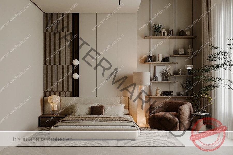 Phòng ngủ giường bệt phong cách hiện đại 