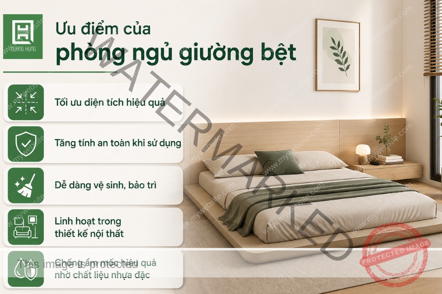 Ưu điểm của phòng ngủ giường bệt 