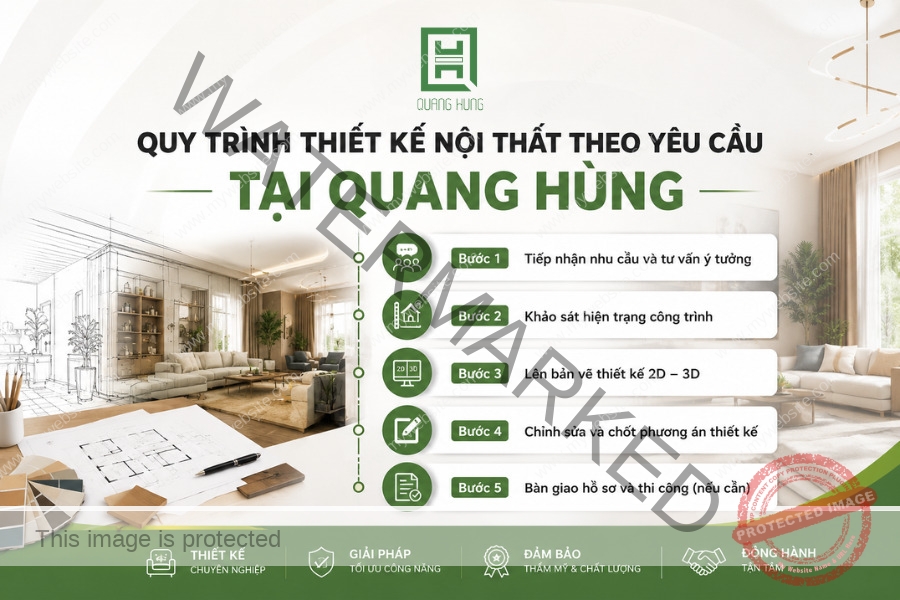 Quy trình thiết kế nội thất theo yêu cầu tại Quang Hùng