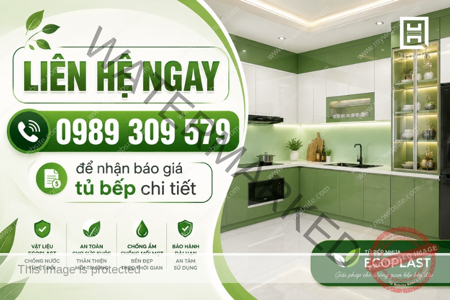 Báo giá thi công lắp đặt tủ bếp nhựa Ecoplast mới nhất