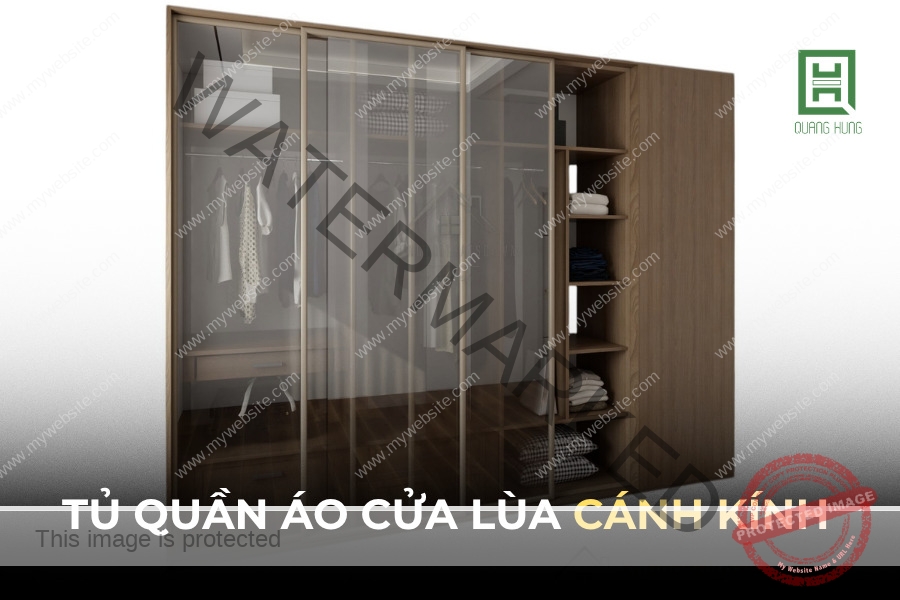 Tủ quần áo cửa lùa cánh kính