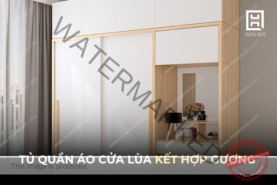 Tủ quần áo cửa lùa kết hợp gương