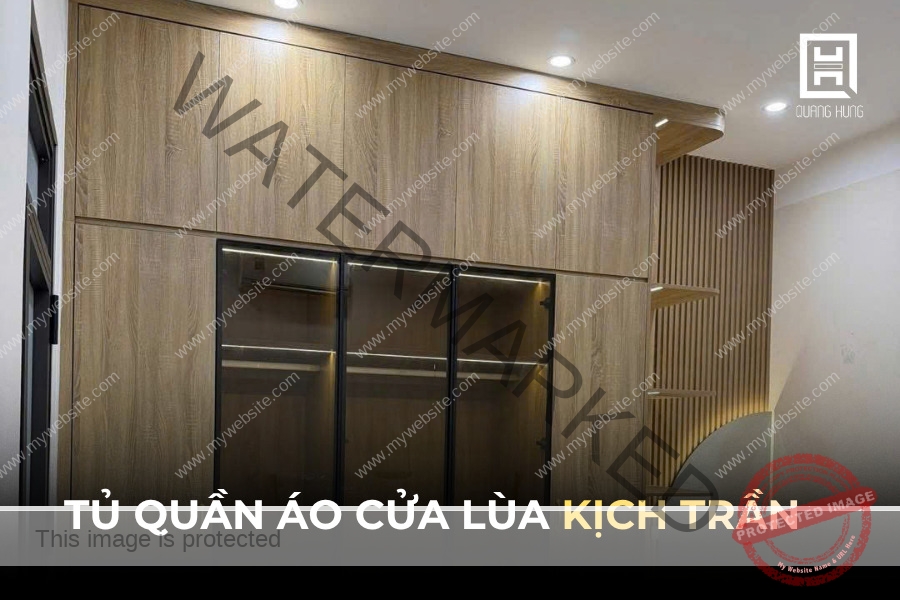 Tủ quần áo cửa lùa kịch trần