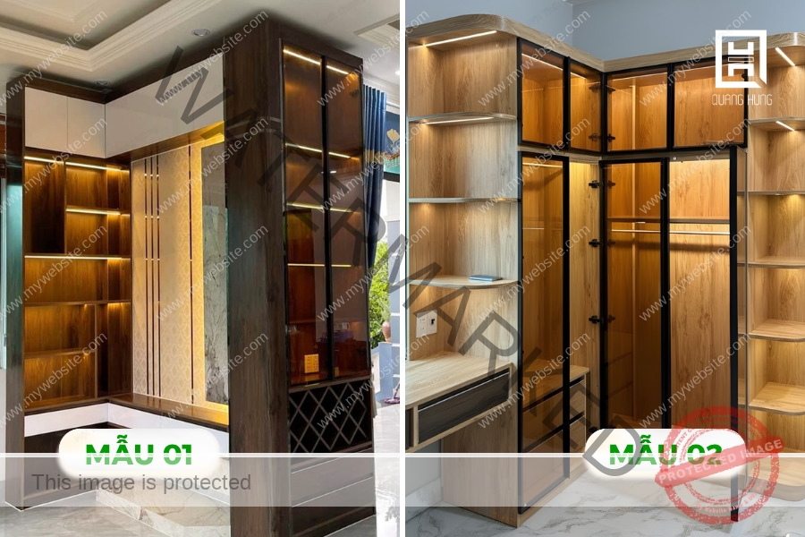 Mẫu tủ quần áo Ecoplast cánh kính hiện đại